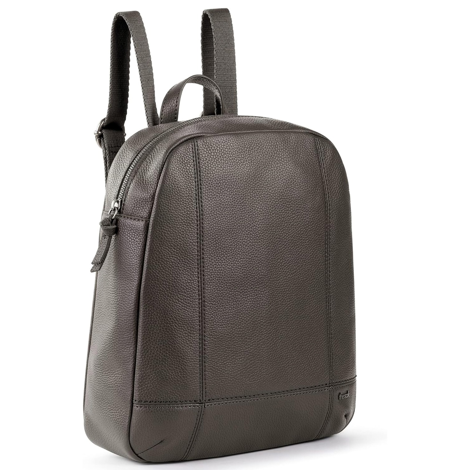 New The Sak Women De Young Backpack Slate Grey Leather Sustainable Minimalist